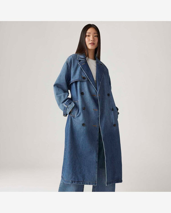 Spade Jeans Trench Coat, Medium Wash